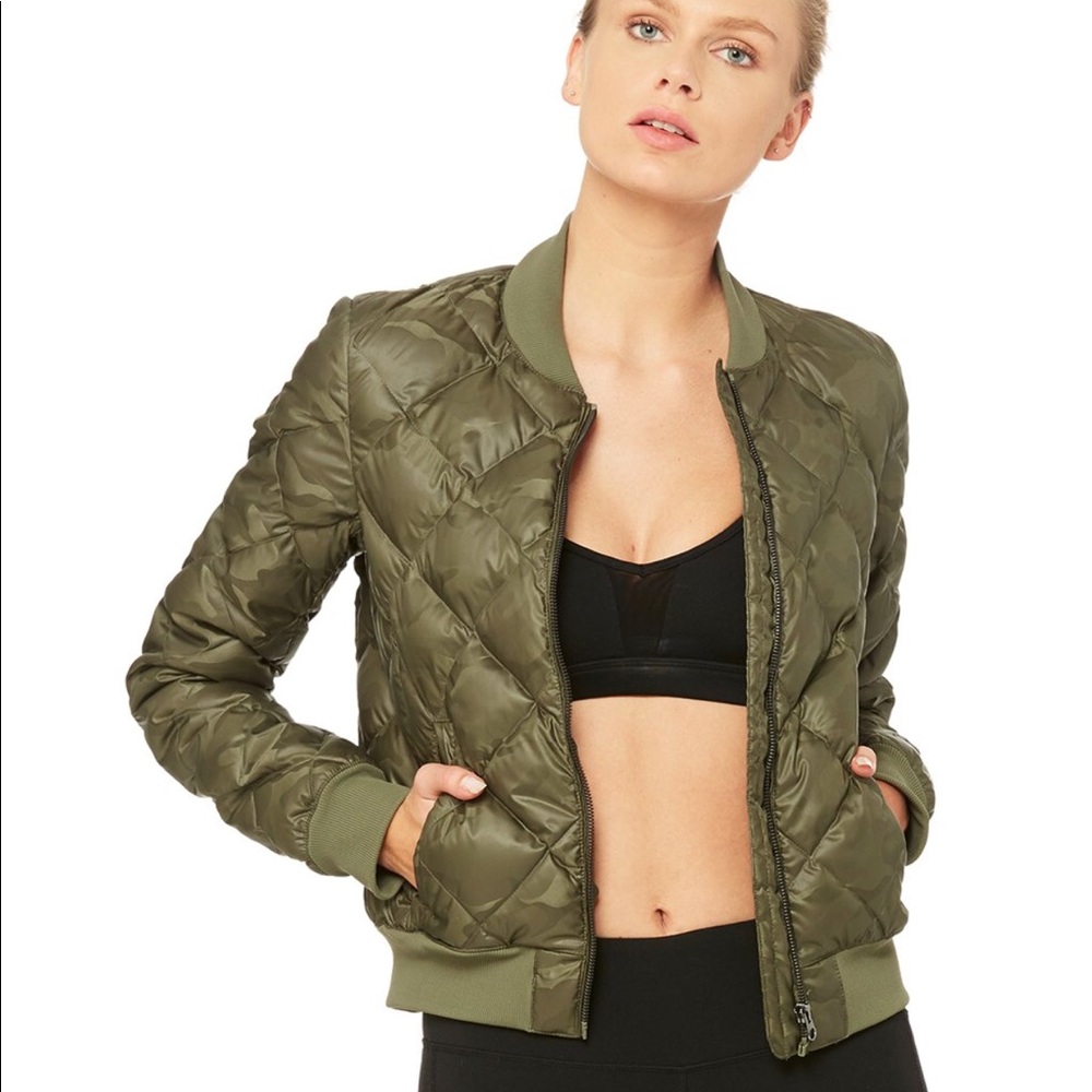 Alo Yoga Bomber Camo Green S